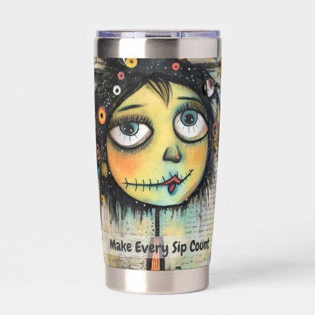 Botella Aislada Collage de arte lady 6 (Frente)