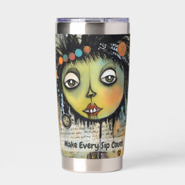 Botella Aislada Collage de arte lady 7