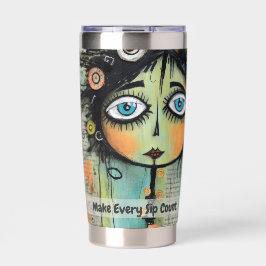 Botella Aislada Collage de arte lady 8