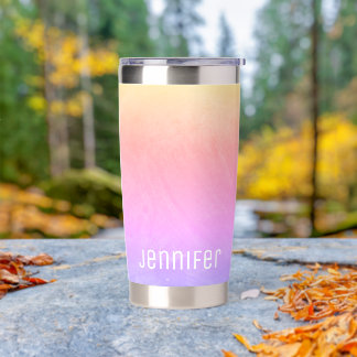 Botella Aislada Color del arcoiris Nombre botella de agua moderna