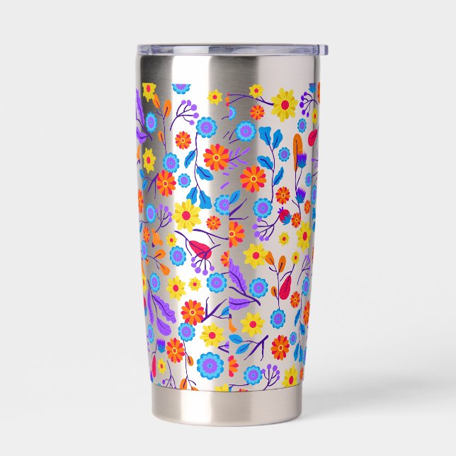 Botella Aislada Colourful Exotic Floral Pattern-23165 (Izquierdo)