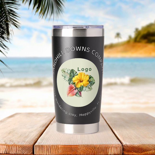 Botella Aislada Company Logo and Business Name Curved Text (Playa (girada))