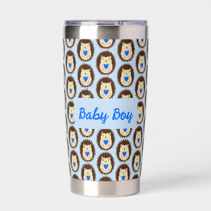 Botella Aislada Corazón azul del erizo personalizado del bebé