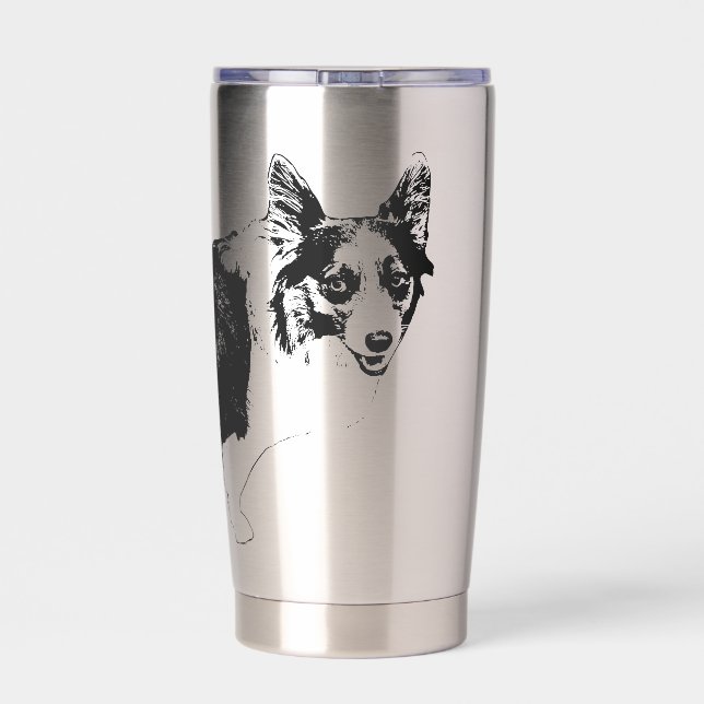 Botella Aislada Corgi Alegre Bajo las Estrellas (Detrás)