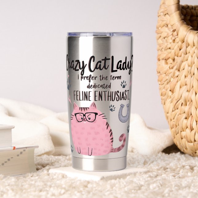 Botella Aislada Crazy Cat Lady? Funny Cat Lover Gift  (Sala de estar (girado))