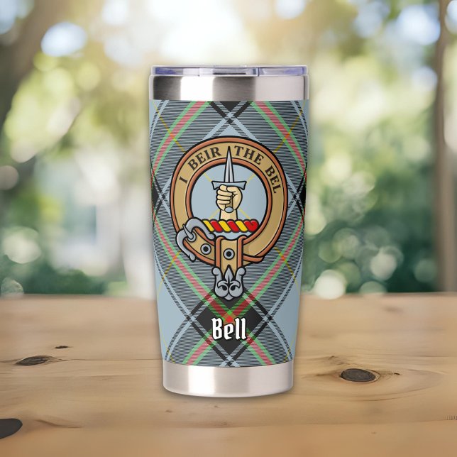 Botella Aislada Crestón del Clan Bell sobre Tartán (Subido por el creador)