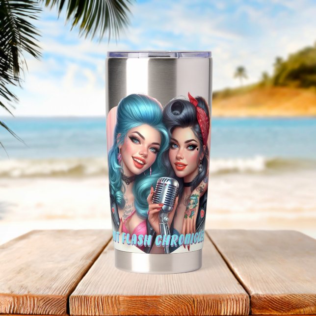 Botella Aislada Crónicas Hotflash Tumbler -Sip, Laugh, Repetir (Playa (girada))