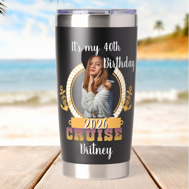 Botella Aislada Crucero de cumpleaños personalizado con rostro per (Subido por el creador)