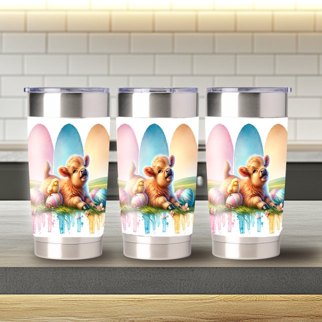 Botella Aislada Crudo cepillado trazo de Pascua Vaca Highland 20oz (Subido por el creador)