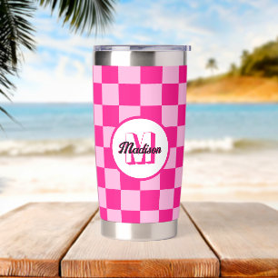 Botella Aislada Cuadrados controlados luz de retro rosa caliente M
