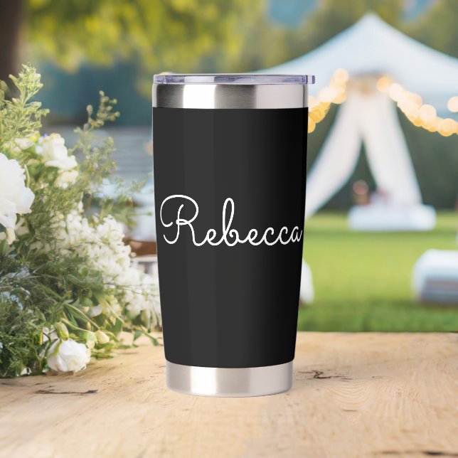 Botella Aislada Cualquier nombre | Guay Editable White Script on B (Boda)