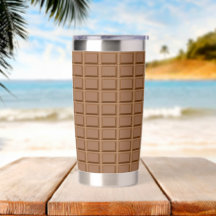 Cuchara de chocolate marrón con estampado