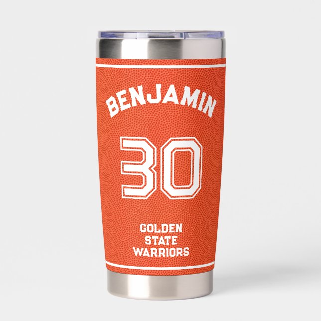 Botella Aislada Custom Basketball Textured Orange Insulated Tumble (Frente)