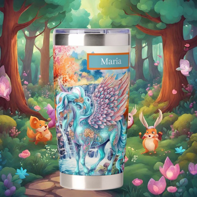 Botella Aislada Cute fantasy unicorn añadir nombre (Subido por el creador)