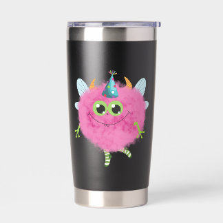 Botella Aislada Cute fluffy monster Travel Mugs