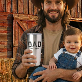 Botella Aislada Dad Established Bold Black Year New Dad Gift