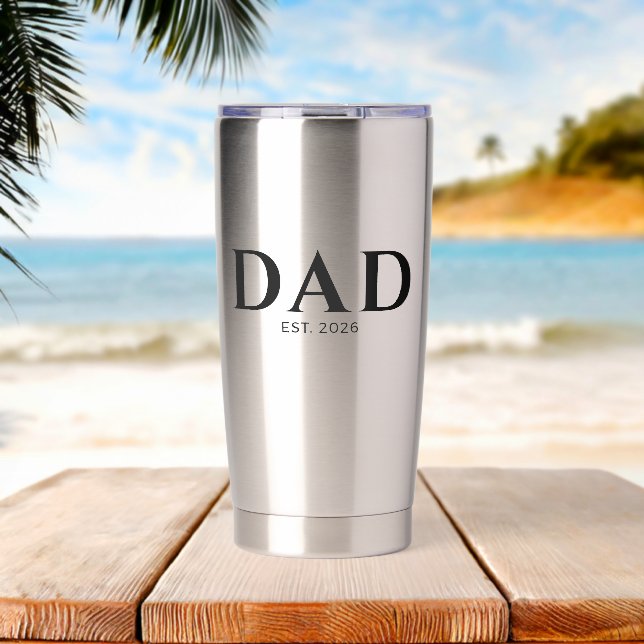 Botella Aislada Dad Established New Dad Gift (Playa (girada))