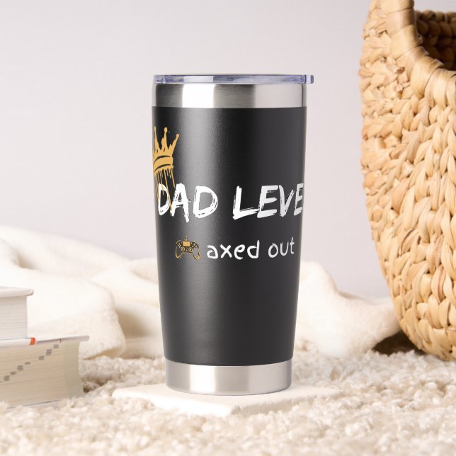 Botella Aislada Dad Level Maxed Out Retro Gamer Art (Sala de estar)