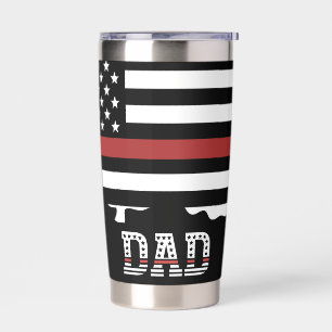 Botella Aislada Dad Thin Red Line Firefighter Dad
