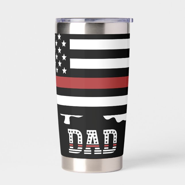 Botella Aislada Dad Thin Red Line Firefighter Dad (Izquierdo)