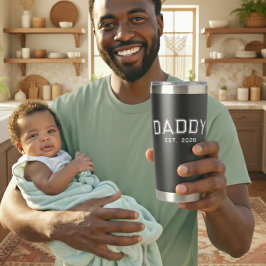 Botella Aislada Daddy Dad Established Bold White New Dad Gift