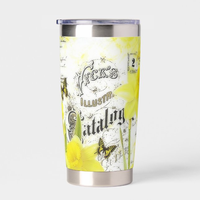 Botella Aislada Daffodils de época personalizados (Derecha)