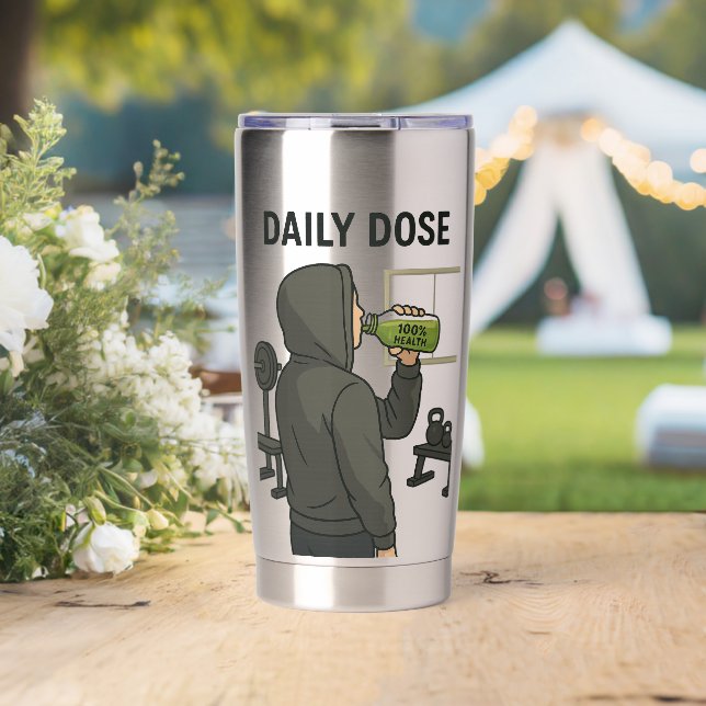 Botella Aislada Daily Dose Travel Tumbler | Add Text/Name (Boda (girado))