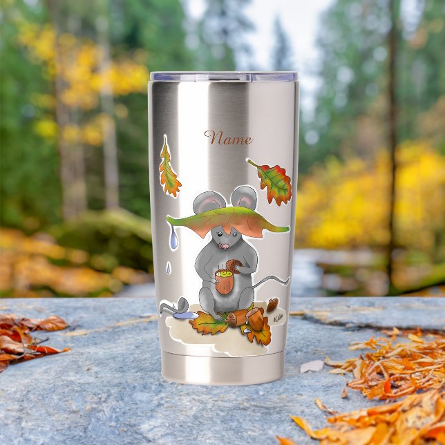 Botella Aislada DE/GB Thermobecher/Thermal mug Herbst/Fall Maus (Al aire libre (girado))