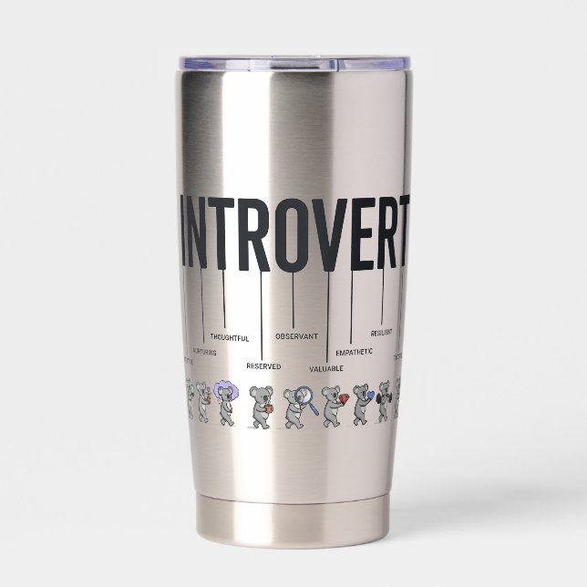 Botella Aislada Definición de introvertido divertido – Personalida (Frente)
