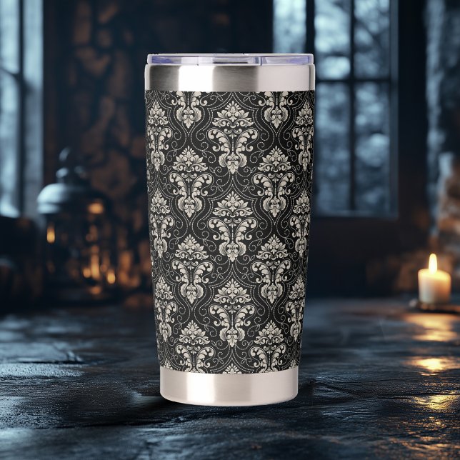 Botella Aislada Diseño de Damasco Oscuro (Subido por el creador)