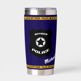 Botella Aislada Diseño de tributo policial personalizable con insi