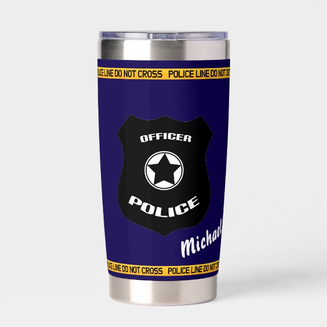 Botella Aislada Diseño de tributo policial personalizable con insi (Detrás)