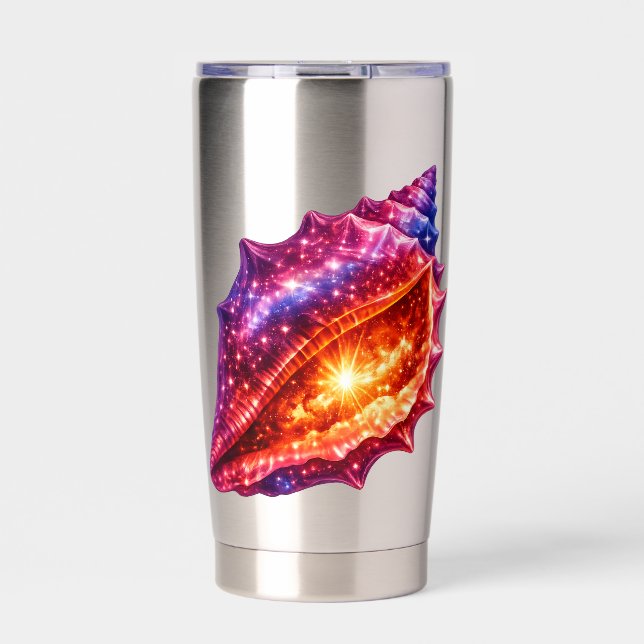 Botella Aislada diseño náutico de estrellas de caparazón de galaxi (Frente)
