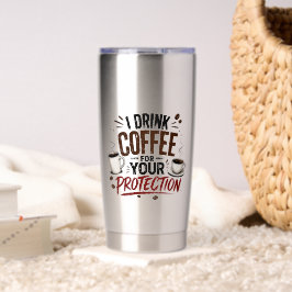 Botella Aislada Divertido Bebo Café para Tu Protección