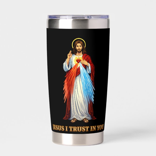 Botella Aislada Divina Misericordia Jesús Católica Devoción a la M (Frente)