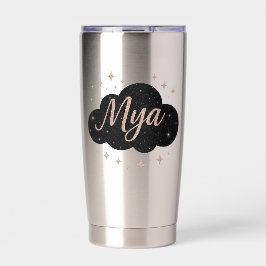 Botella Aislada Dorado rosa rosa de lujo y tumbler de cristal obsi