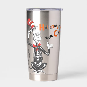 Botella Aislada Dr. Seuss Gato en el sombrero de Halloween