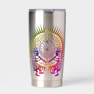 Botella Aislada Dúo Kokopelli - Hombre en el laberinto - Sol 1a