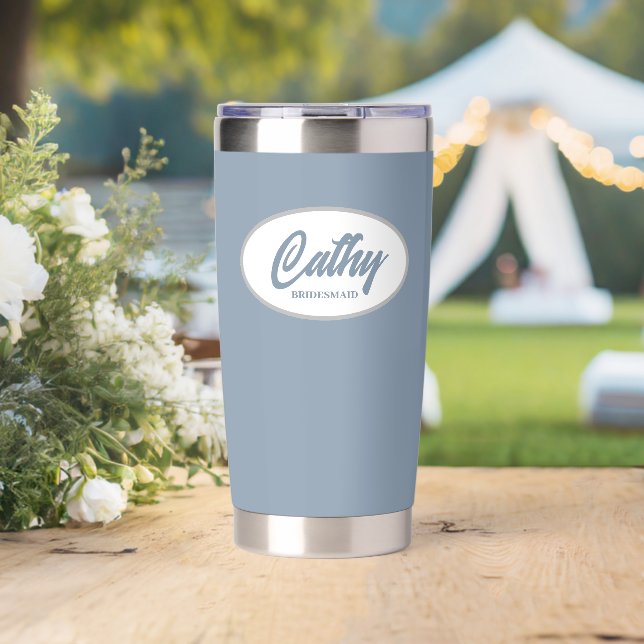 Botella Aislada Duste Boda con estilo azul estilizado (Boda (girado))
