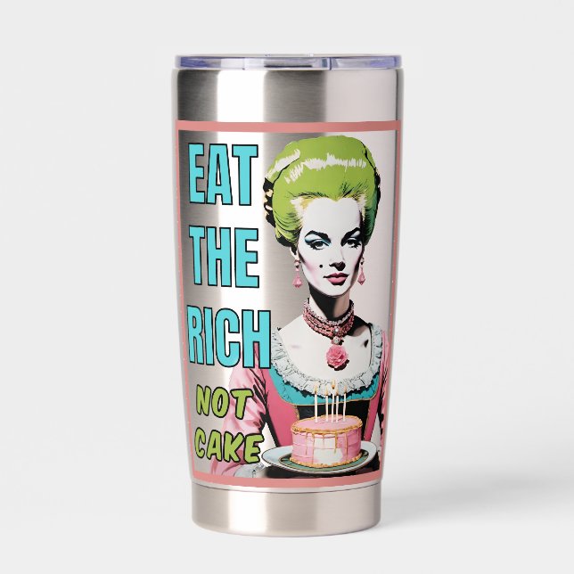 Botella Aislada Eat The Rich, Not Cake (Frente)