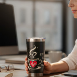 Botella Aislada El Café Está En Mi Sangre