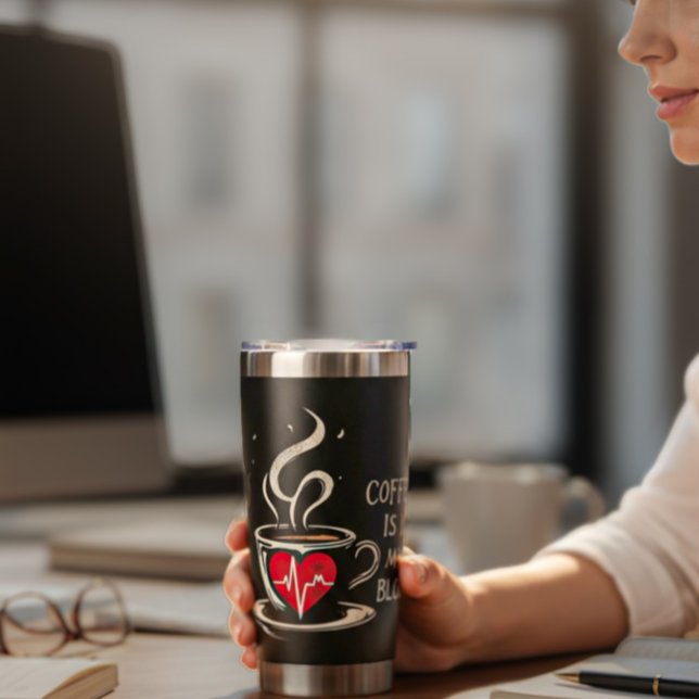 Botella Aislada El Café Está En Mi Sangre (Subido por el creador)