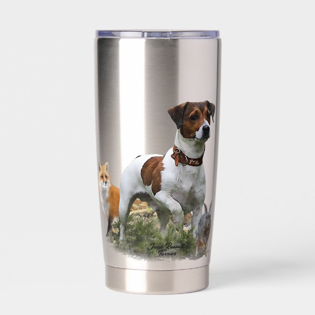 Botella Aislada El Jack Russell Terrier, el arte (Detrás)