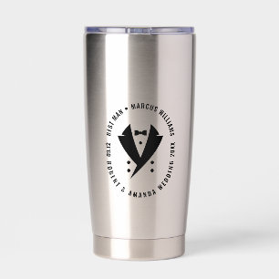 Botella Aislada El mejor hombre elegante Boda de Tuxedo