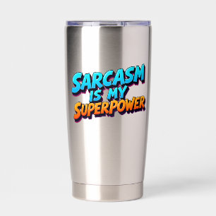 Botella Aislada El sarcasmo es mi superpoder - Estilo cómic