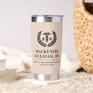 Botella Aislada Elegante graduación de la escuela de Enfermería RN