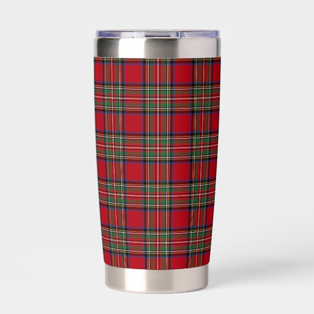 Botella Aislada Elegante Rustico Plaid Stewart Tartán (Frente)