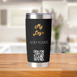 Botella Aislada Empresa de logotipo en blanco negro