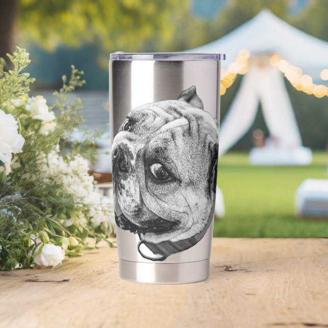 Botella Aislada Encanto de Bulldog Real (Boda)