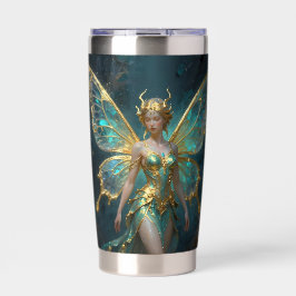 Botella Aislada Enchanted Fairy in Gold and Turquoise 